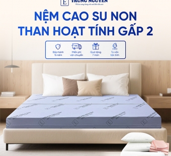 Nệm Cao Su Non Hoạt Tính Trung Nguyên Gấp 2