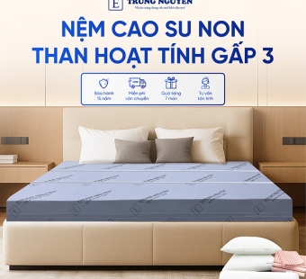 Nệm Cao Su Non Hoạt Tính Trung Nguyên Gấp 3
