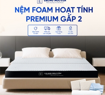 Nệm Foam Hoạt Tính Premium Trung Nguyên Gấp 2