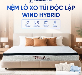 Nệm Lò Xo Túi Độc Lập Wind Hybrid Trung Nguyên