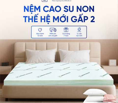 Nệm Cao Su Non Trung Nguyên Gấp 2