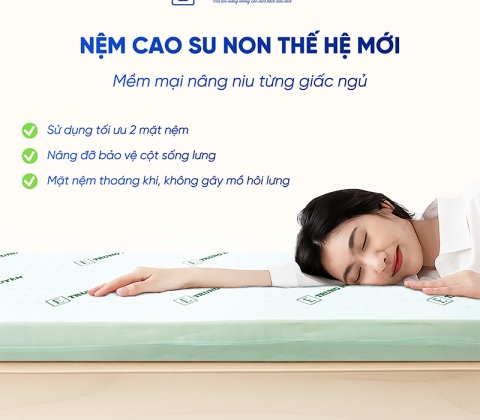 Nệm Cao Su Non Trung Nguyên Gấp 2