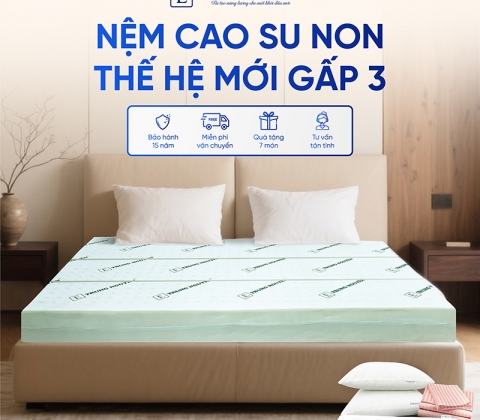 Nệm Cao Su Non Trung Nguyên Gấp 3