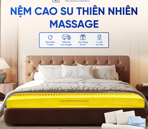 Nệm Cao Su Thiên Nhiên Trung Nguyên Massage