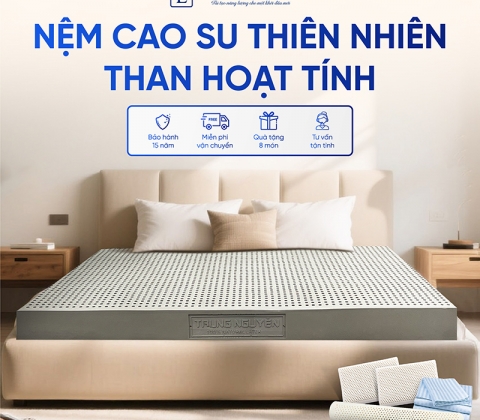 Nệm Cao Su Thiên Nhiên Trung Nguyên Than Hoạt Tính