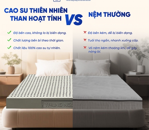 Nệm Cao Su Thiên Nhiên Trung Nguyên Than Hoạt Tính
