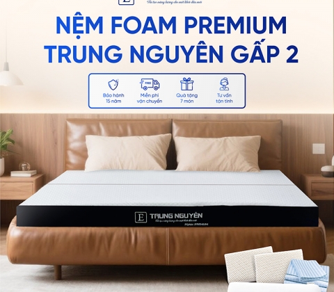 Nệm Foam Premium Trung Nguyên Gấp 2