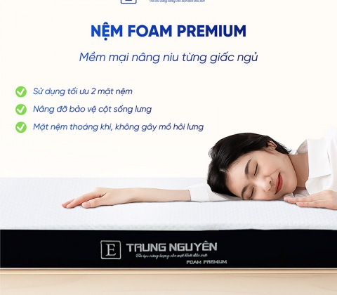 Nệm Foam Premium Trung Nguyên Gấp 2
