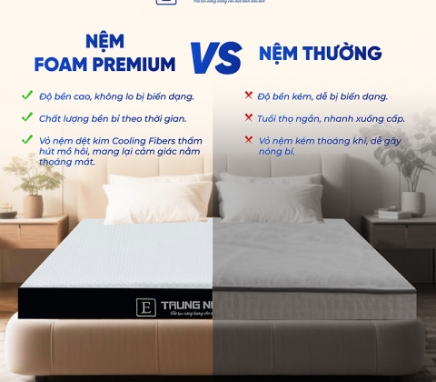 Nệm Foam Premium Trung Nguyên Gấp 2