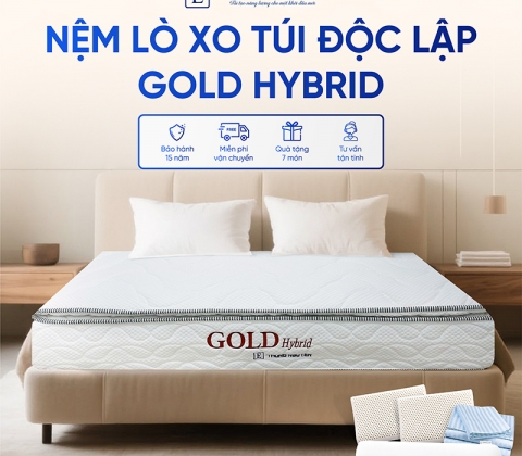 Nệm Lò Xo Túi Độc Lập Gold Hybrid Trung Nguyên