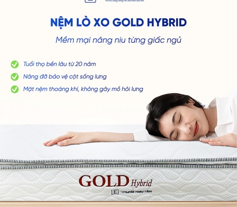 Nệm Lò Xo Túi Độc Lập Gold Hybrid Trung Nguyên