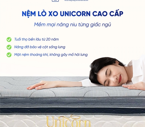 Nệm Lò Xo Túi Độc Lập Unicorn Trung Nguyên