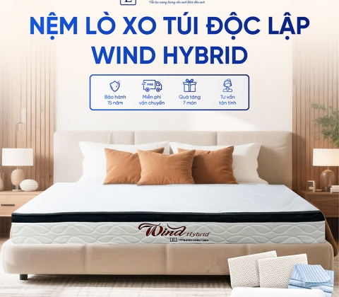 Nệm Lò Xo Túi Độc Lập Wind Hybrid Trung Nguyên