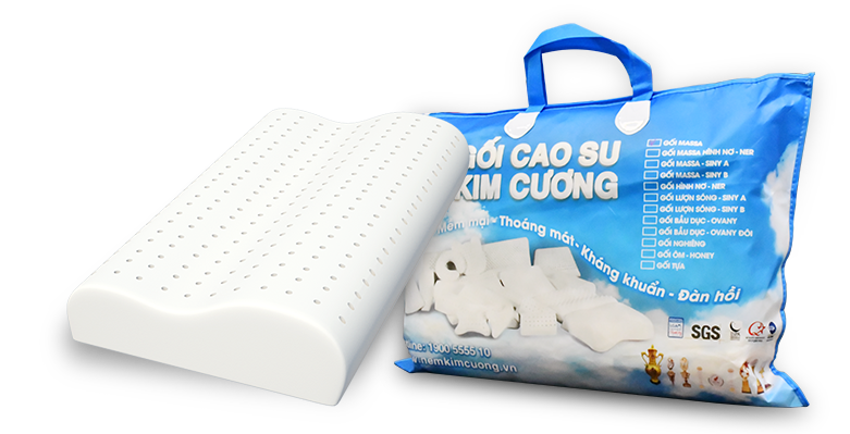 Gối cao su gợn sóng Kim Cương Siny A